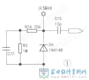 触摸按键对地所接1N4148型二极管