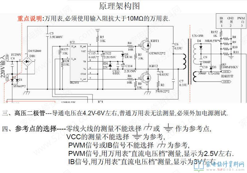 微波炉加热电脑板构成部分