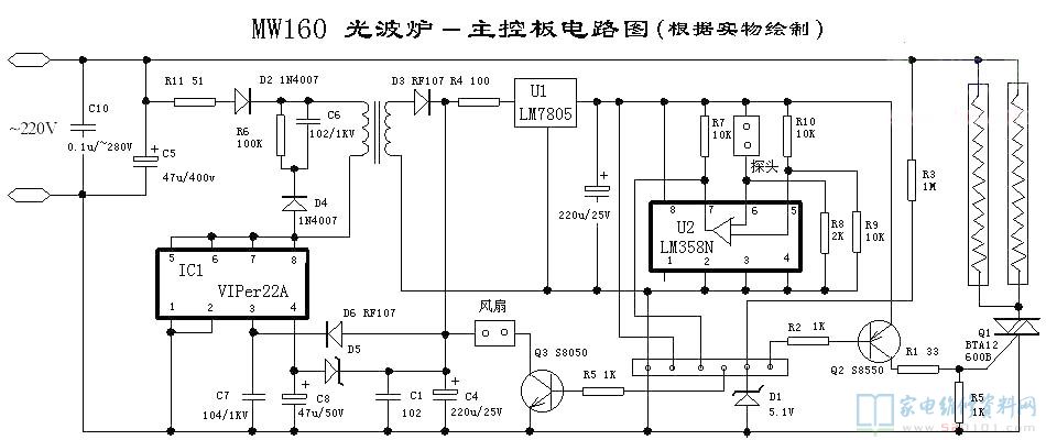 主控芯片电路图 二、功能键板电路